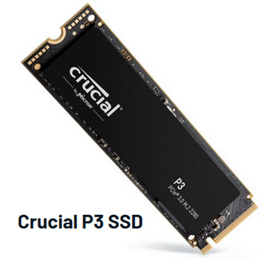 4TB Crucial CT4000P3SSD8 P3 PCIe 3.0 M.2 Solid State Disk (SSD) Read: 3500MB/s, Write: 3000MB/s